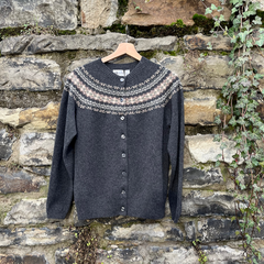 Harley of Scotland - Cardigan Fair Isle, Antracite