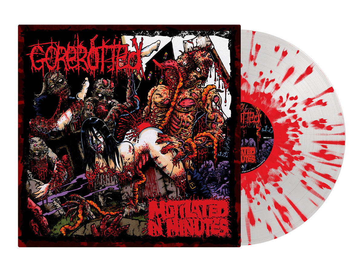 GOREROTTED - Mutilated In Minutes LP (Clear/Red Splatter Vinyl)