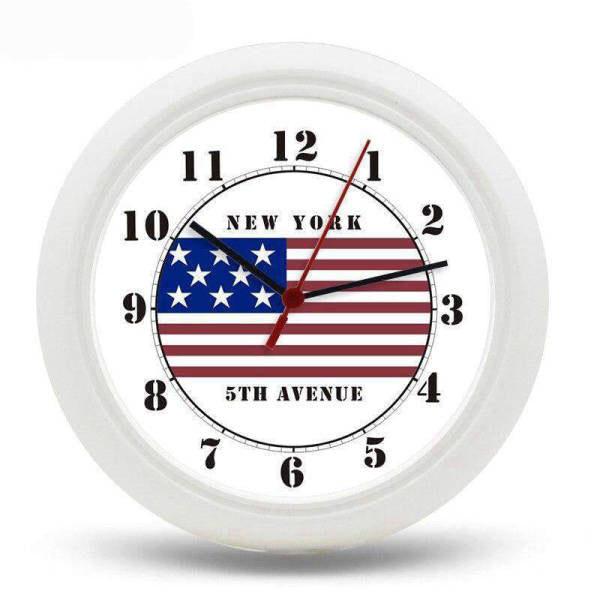 Wandklok Amerikaanse vlag New York