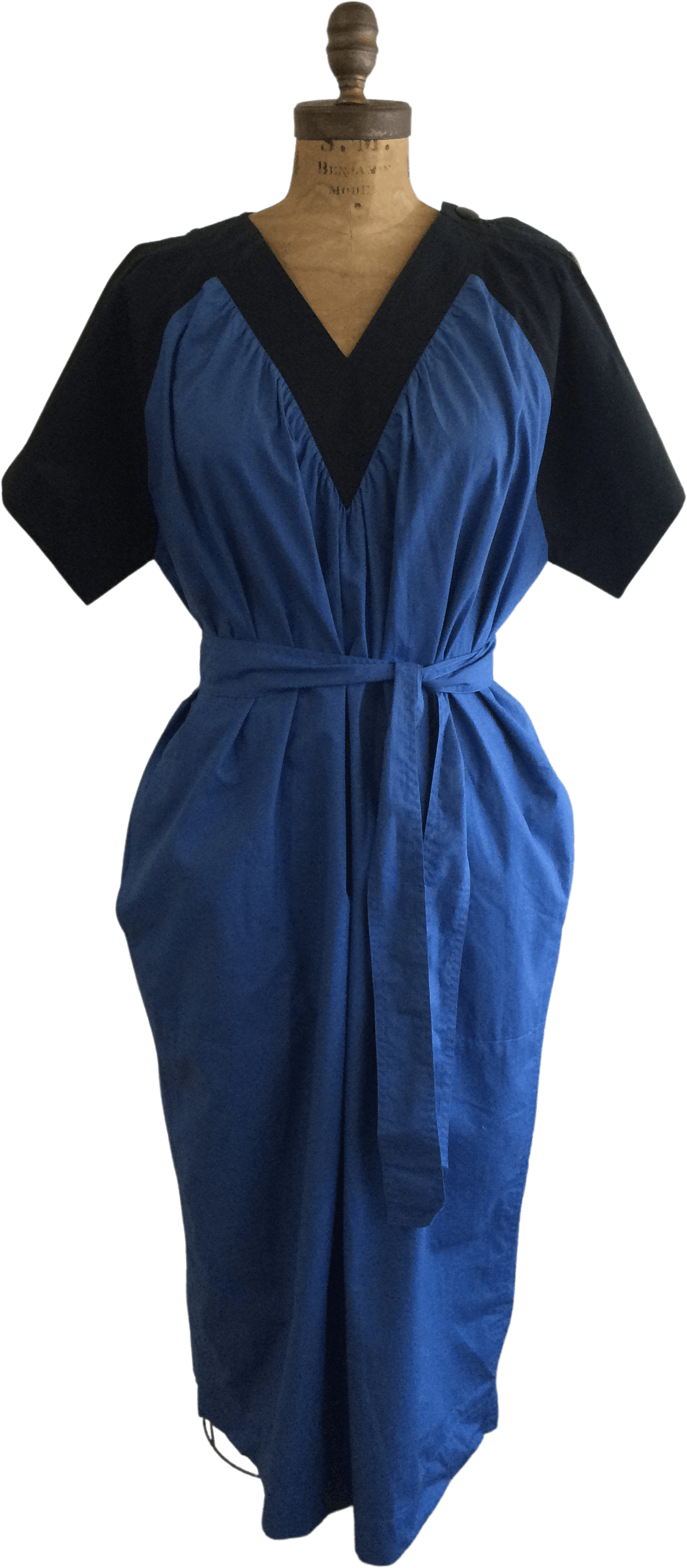 Blue Cotton Day Dress with Pockets by Yves Saint Laurent