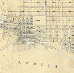 1857 Map of Fernandina Amelia Island Florida