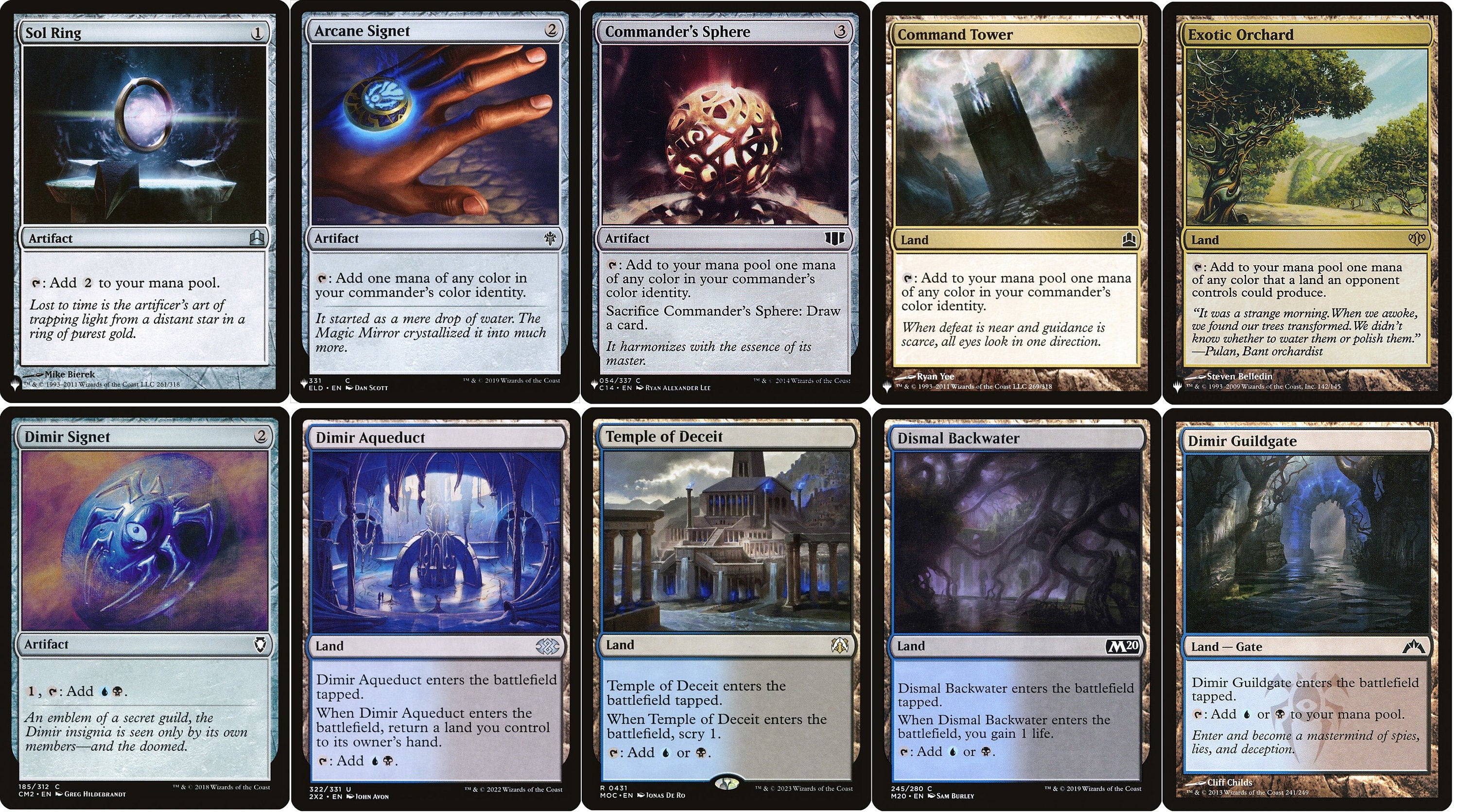 DIMIR Commander Deck Builder Starter Pack Kit Blue/Black MANA Lands Artifacts