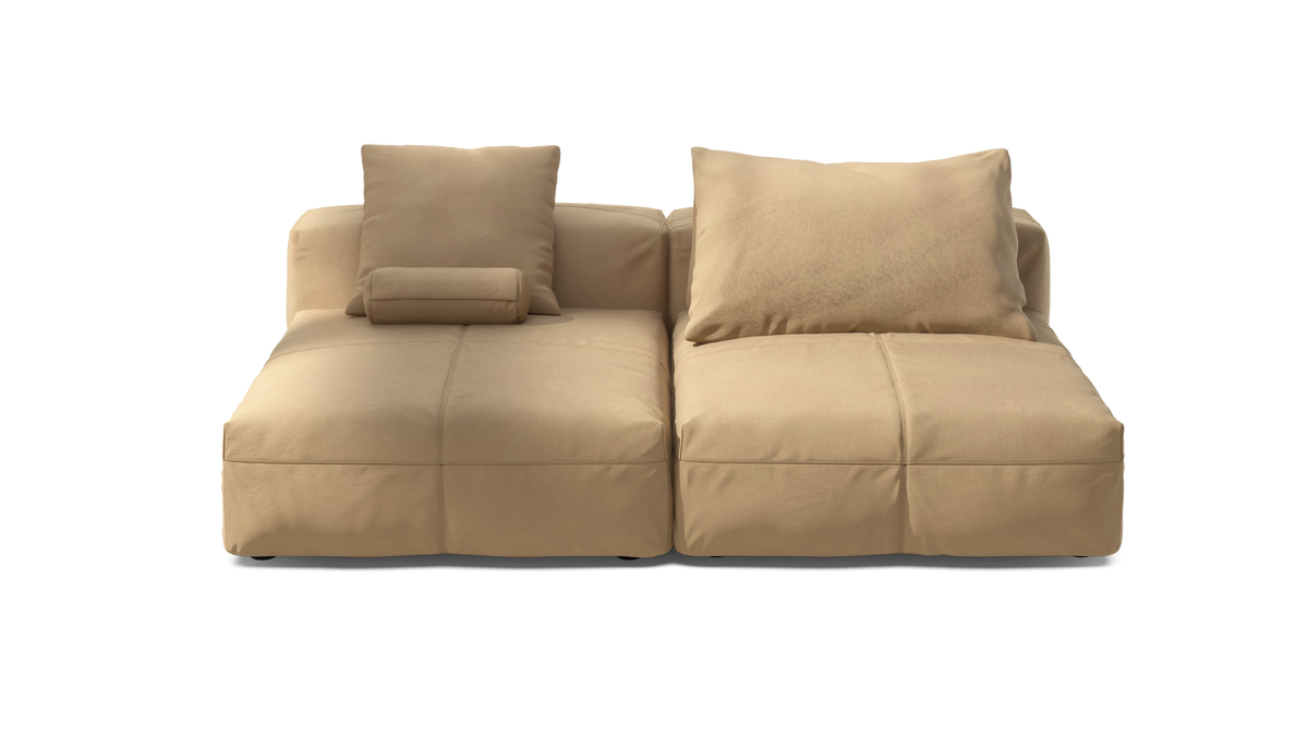 vetsak | Sofa Set 01 XLarge - Leather - Beige | Modulares Sofa | 3.5 Sitzer