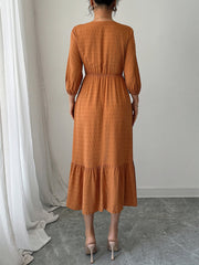 Orange simple lace patchwork dress-[Adult]-[Female]-2022 Online Blue Zone Planet