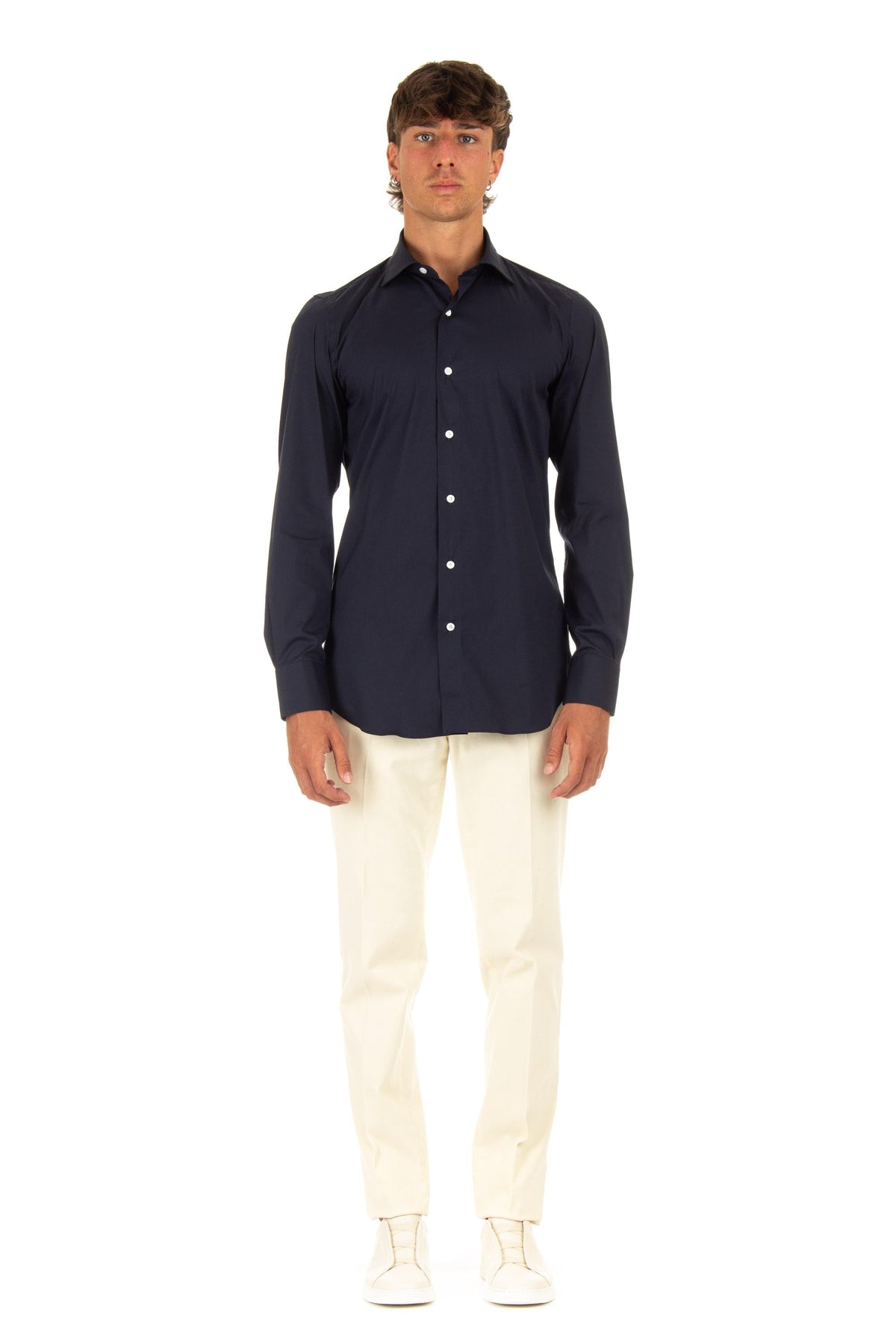 Finamore Camicia sartoriale in popeline stretch linea milano ML-ZNPS-Z 010998 C0033 11