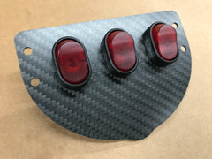 97+ Jeep Cherokee XJ Carbon Fiber Switch Panel, 3 Hole Round Toggle