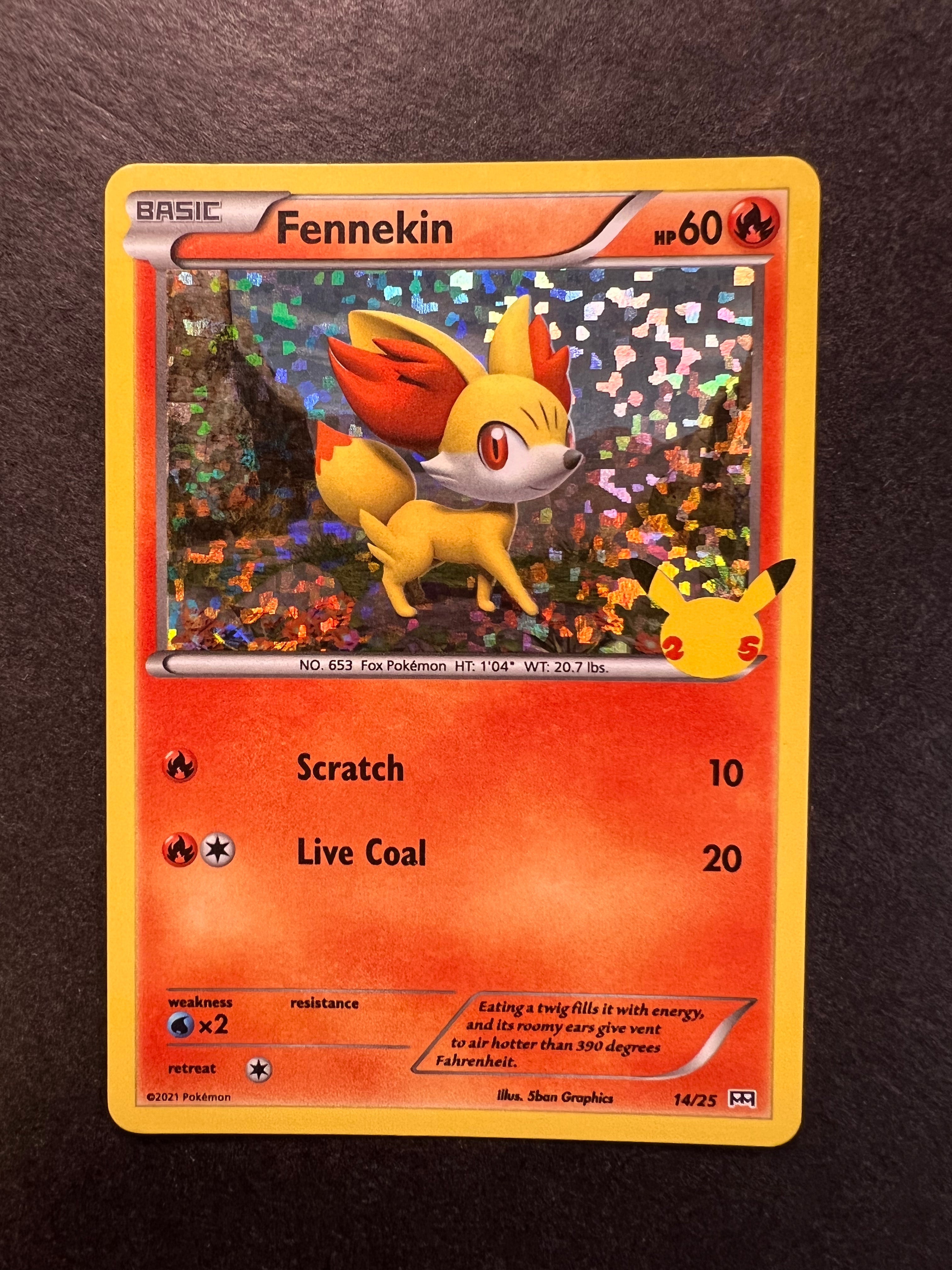 Fennekin - 14/25 Holo Rare - 2021 Pokemon McDonald’s Anniversary Promo