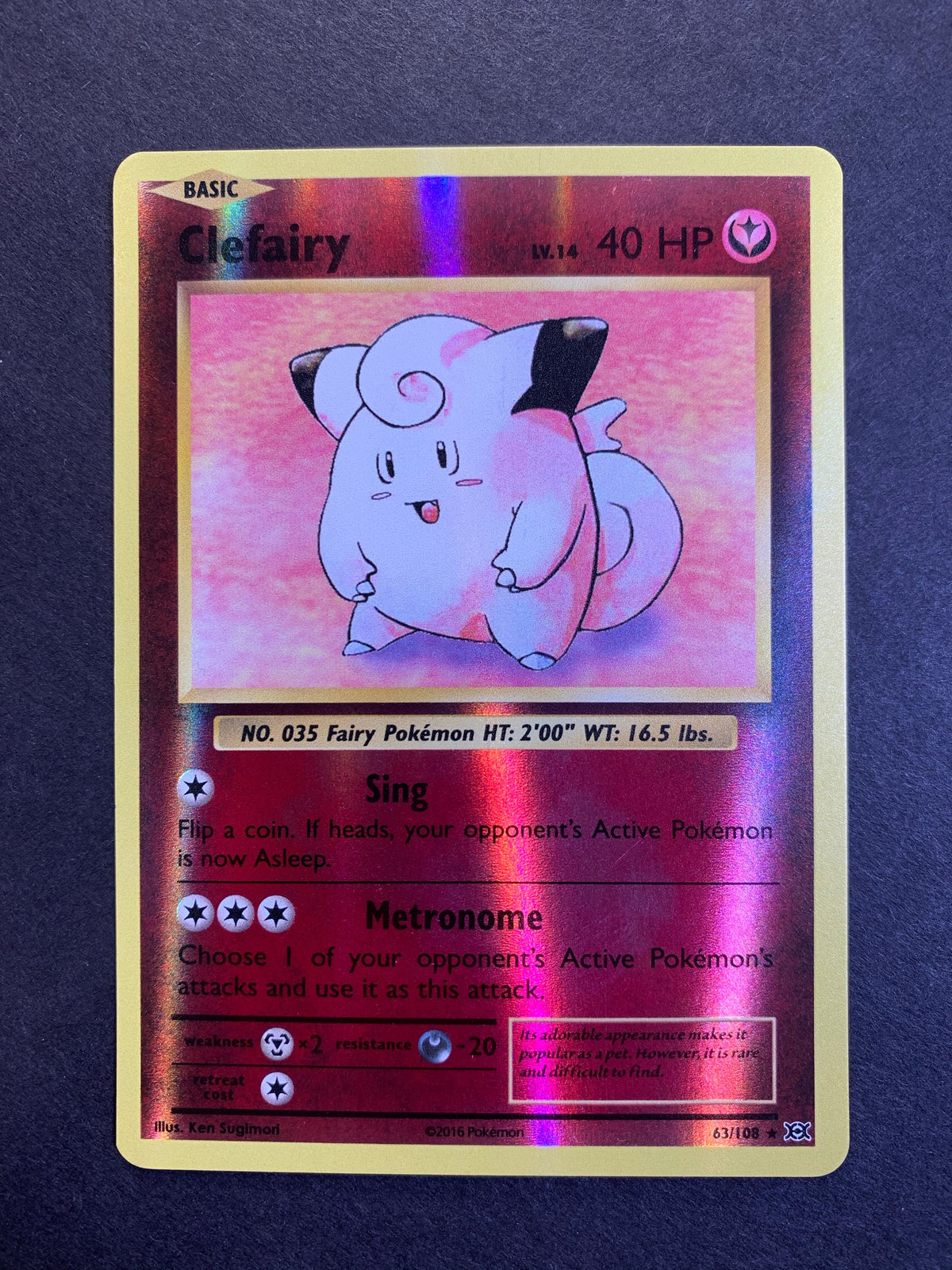 Clefairy - 63/108 Reverse Holo Rare - XY Evolutions