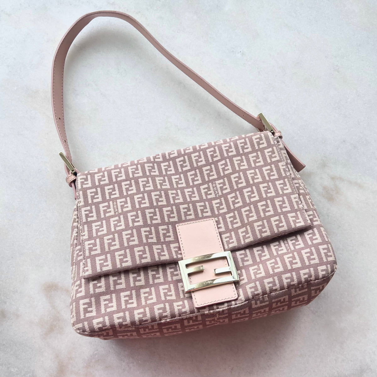 2008 Fendi Pink Zucca Mama Baguette