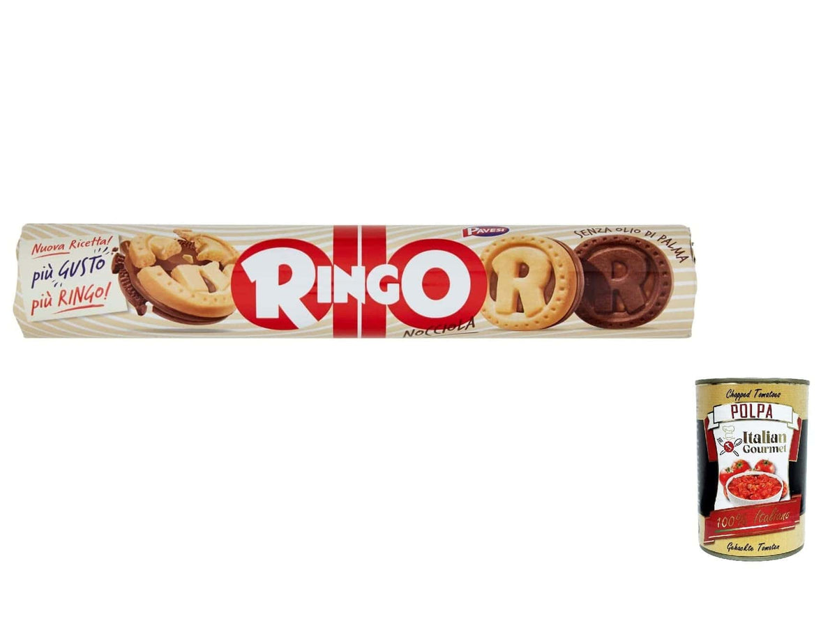 Pavesi Ringo Kekse kekse mit Haselnuss 165 g cookies italien biscuits snack 24x Original italienisch inkl. Italian Gourmet Polpa 400g