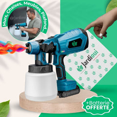 Jardioui Pistolet à Peinture Électrique Sans Fil Portatif Magique (+Batterie Offerte)