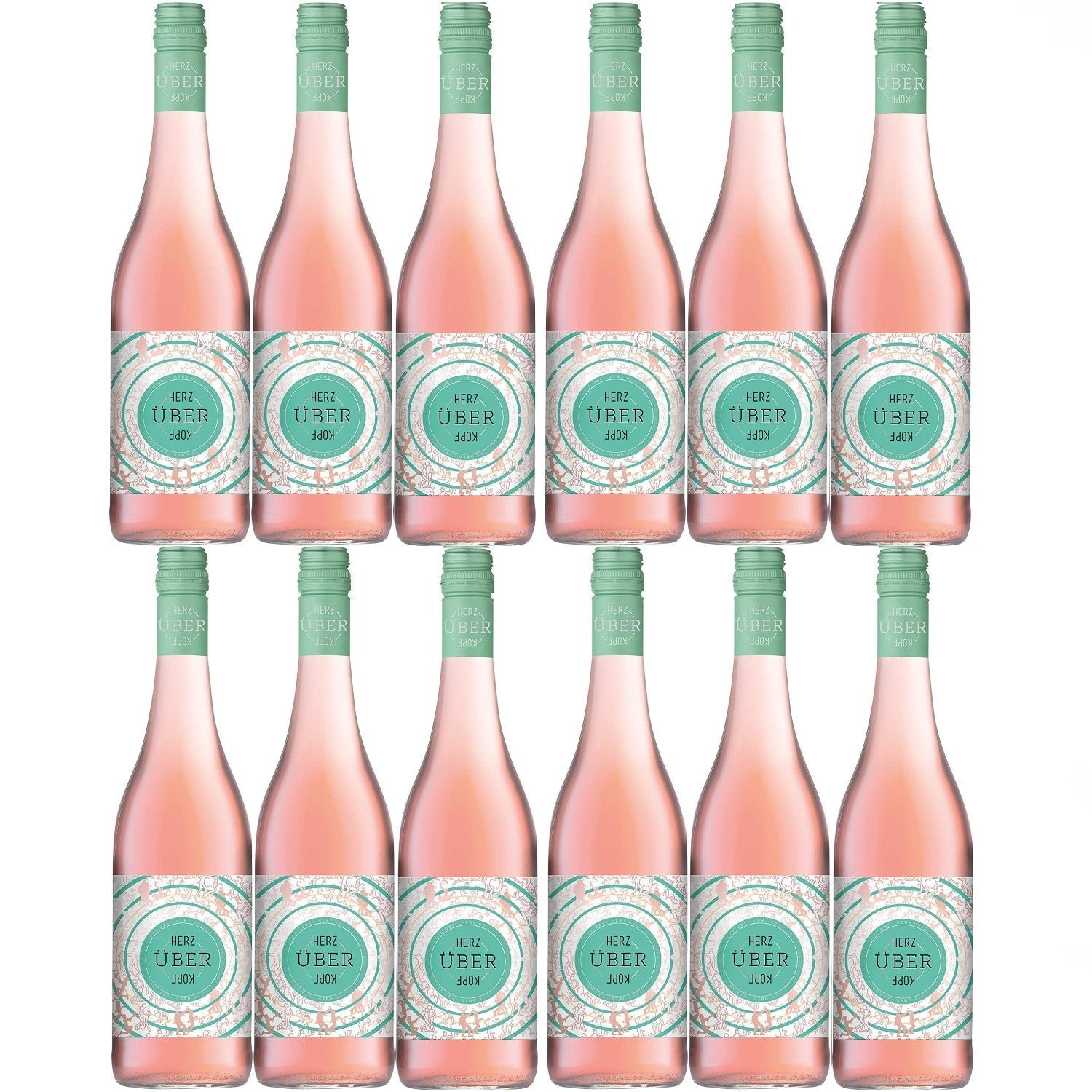 Josef Ambs Herz über Kopf Roséwein Wein trocken Deutschland (12 x 0.75l) - Versanel -
