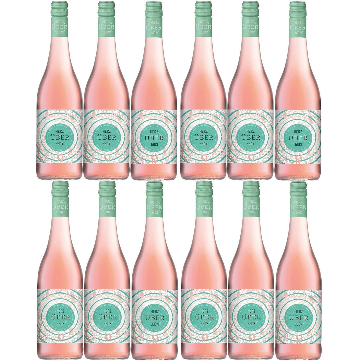 Josef Ambs Herz über Kopf Roséwein Wein trocken Deutschland (12 x 0.75l) - Versanel -