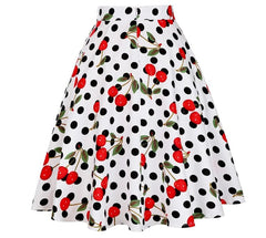 Jupe Vintage Blanc Cerises - Louise Vintage