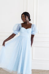 Pearl Midi Dress - Light Blue