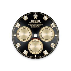 Rolex Yellow Gold Daytona - 40mm - Bright black and golden Diamond Dial - Oysterflex
