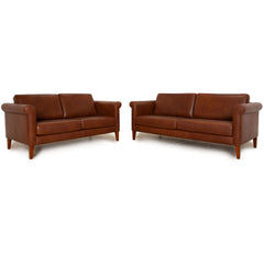 Machalke System Plus Leder Sofa Garnitur Braun Zweisitzer Dreisitzer Couch