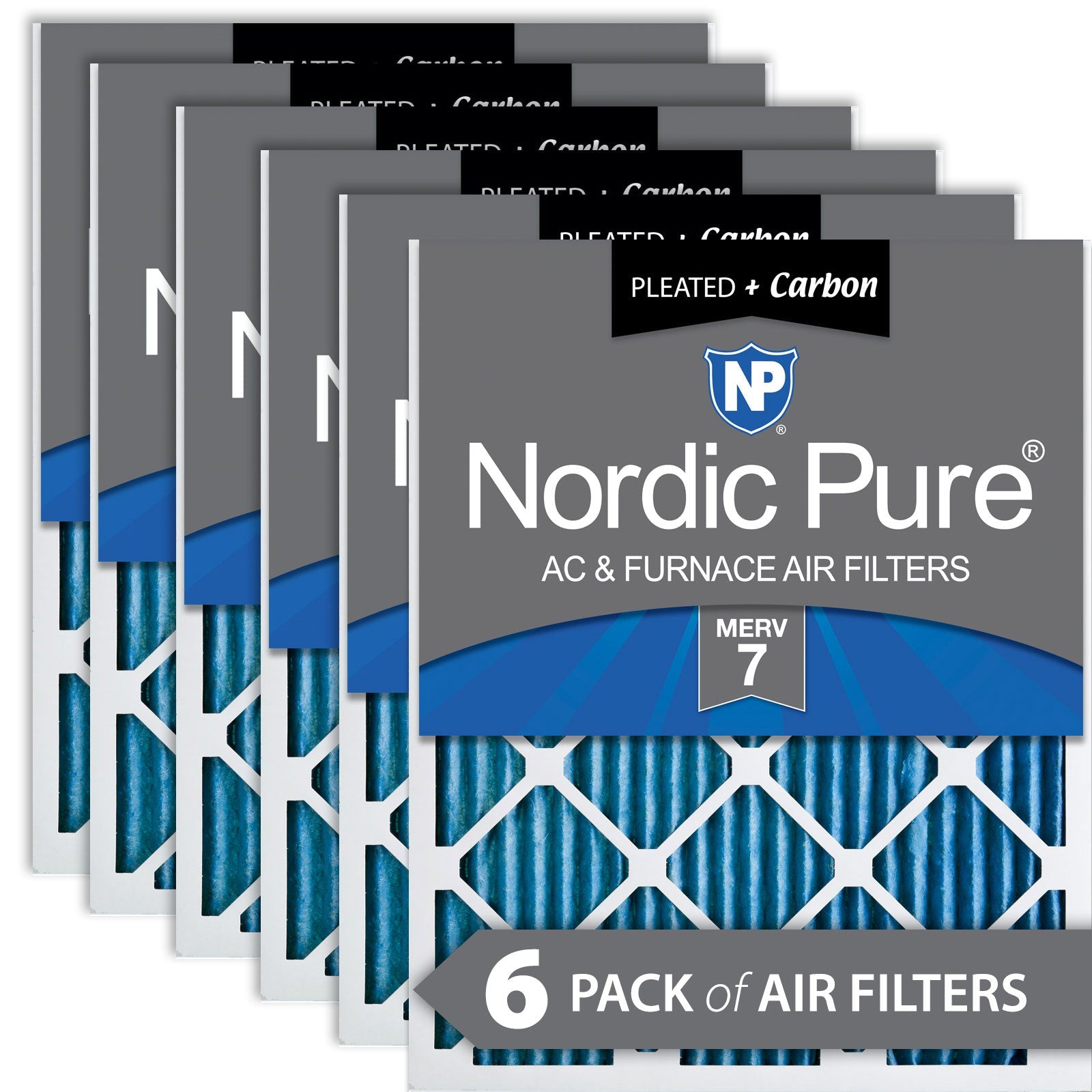 21x21x1 Exact MERV 7 Plus Carbon AC Furnace Filters 6 Pack