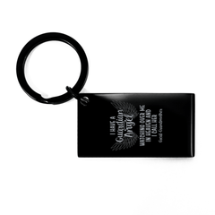 Memorial Great-Grandmother Black Keychain, I Have a Guardian Angel I Call Her Great-Grandmother, Best Remembrance Gifts for Family Friends