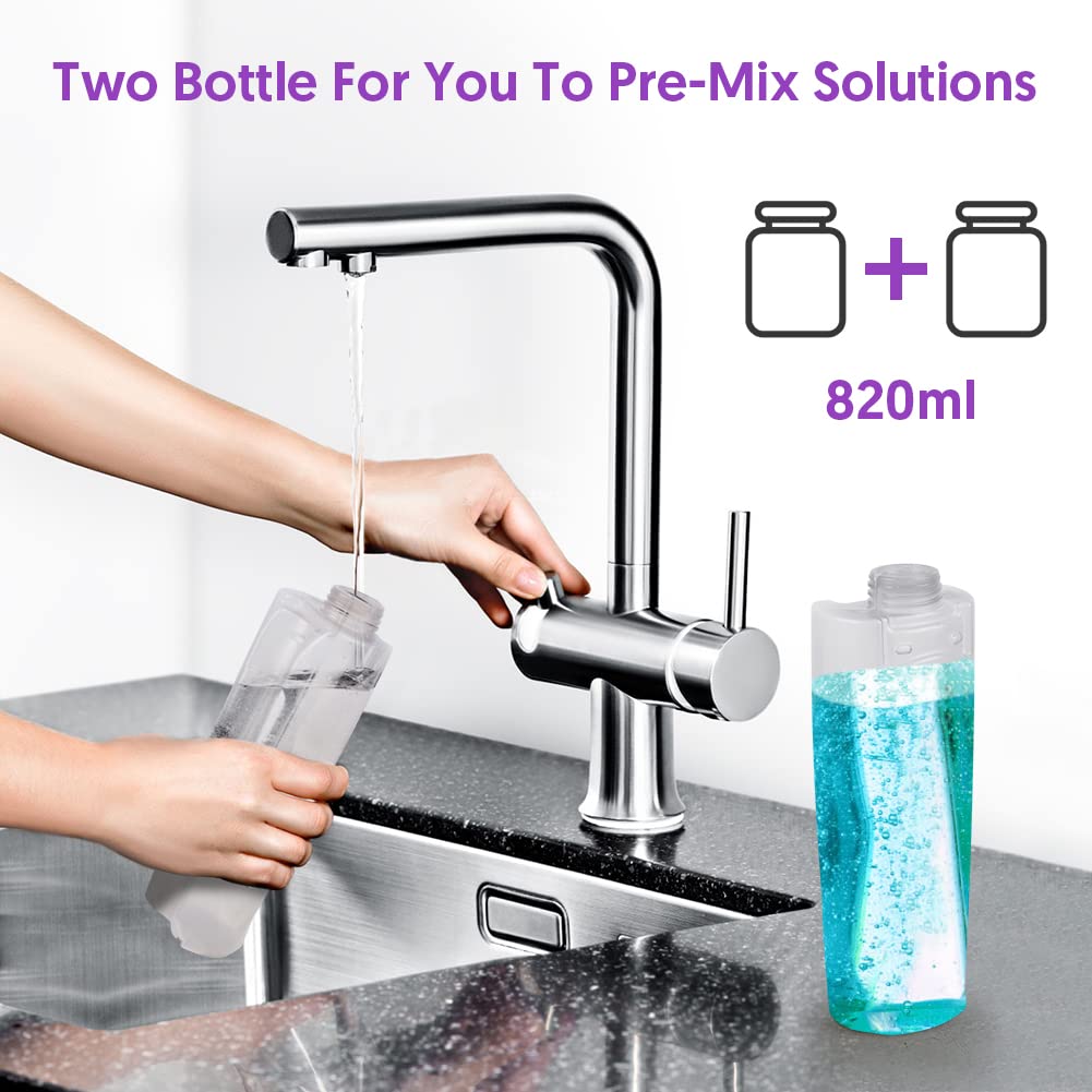 MEXERRIS Microfiber Spray Mop forCleaning Hardwood FloorWith 410ml Bottle + 410ml Bottle + 3 reusable Pads - IMICHOICE