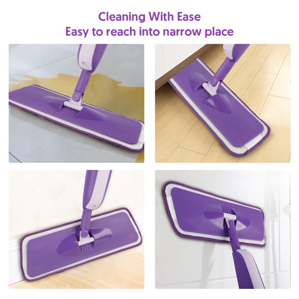 MEXERRIS Microfiber Spray Mop forCleaning Hardwood FloorWith 410ml Bottle + 410ml Bottle + 3 reusable Pads - IMICHOICE