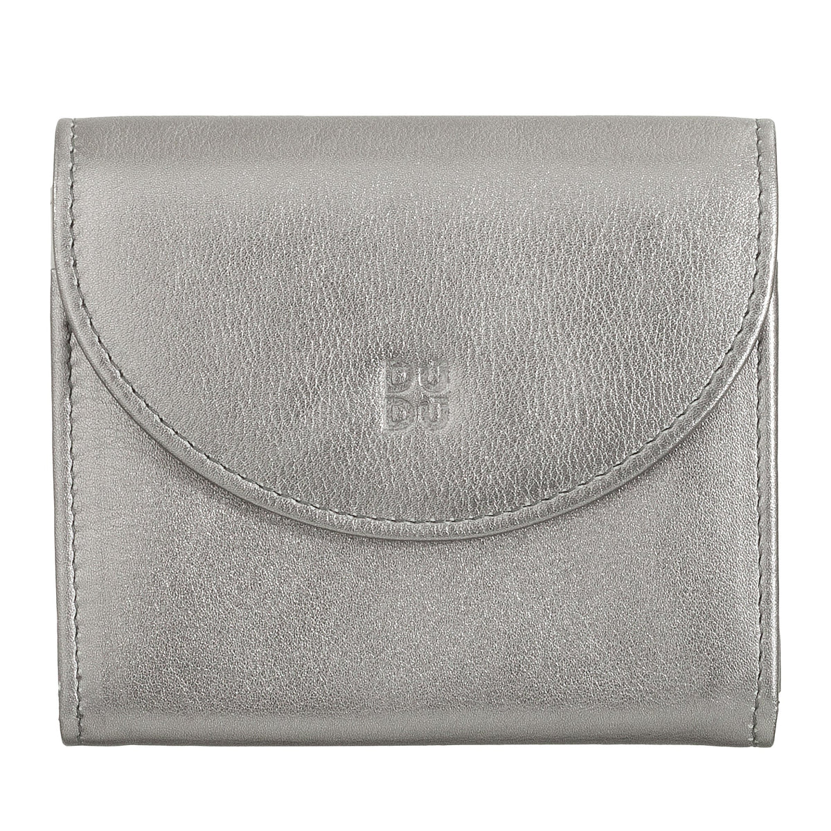 DUDU Mini Portafoglio Donna Slim in Vera Pelle con Portamonete Zip, Chiusura a Bottone, Portafogli Colorato Compatto