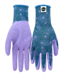 Miracle-Gro MG32012-WML Floral Crinkle Latex Gardening Glove S/M Purple, 1-Pair