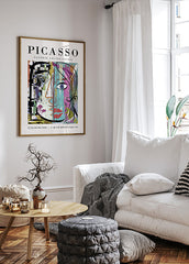 Visage, Abstract Cubist Face Poster