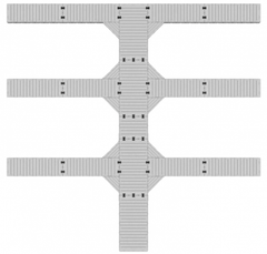 Marinabrygge Rotodock 13x1,5 meter m/6 vinger 6x1 meter, flytekapasitet 16.650 kg