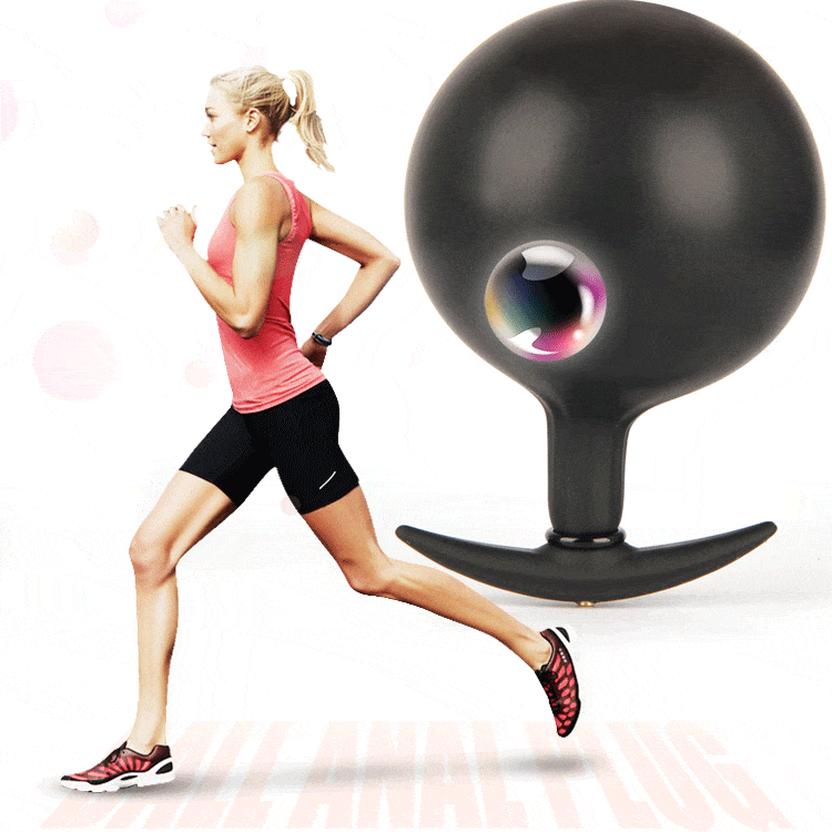 MRIMIN Anal Plug Black MRIMIN Inflatable Butt Plug with Detachable Needle & Anal Sex Toys for Man and Women-Steel Ball Included