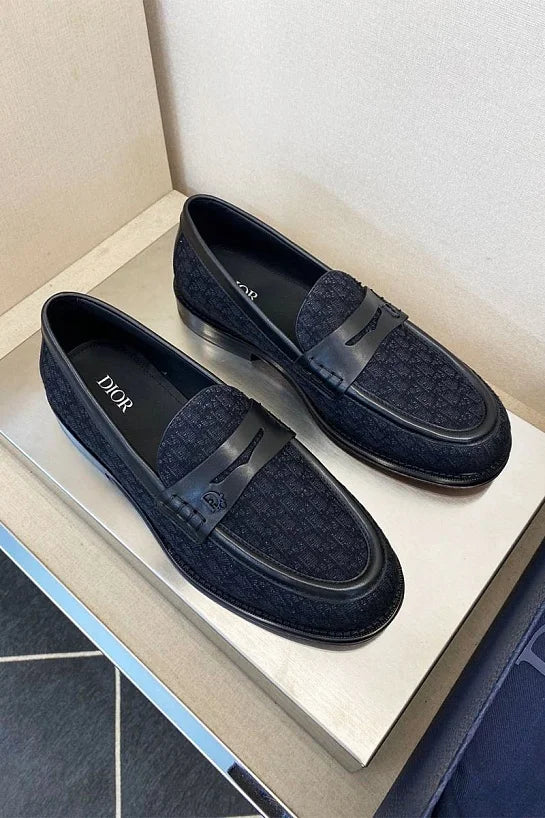 CHRISTIAN DIOR || Granville Men's Loafer in Black Oblique Jacquard and Leather - FASHION MYST
