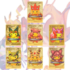Pokémon Gold Foil Playing Cards (100 Cards) | Premium Waterproof Collectible Deck | Luxury Golden Trading Cards for Fans & Collectors