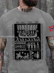 Norges historie Trykt T-skjorte lyggrå / S