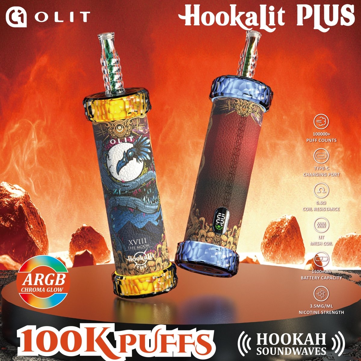 OLIT HOOKALIT PLUS 100k Puffs 50ml Disposable Vape Wholesale - [VapzVape]