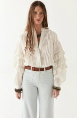 Maison Hotel Omara Blouse in Cuban Schiffli