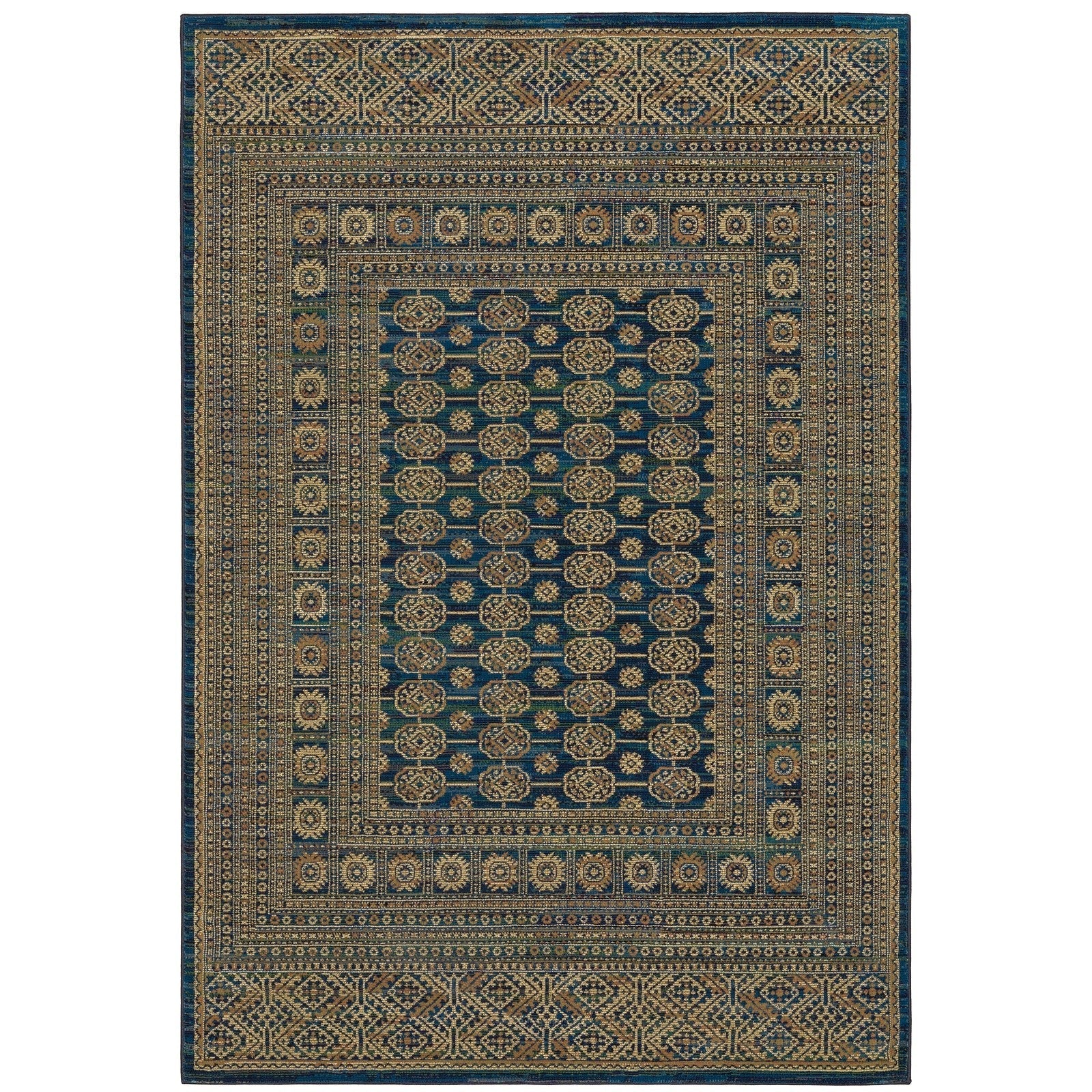 Oriental Weavers Ankara 602K5 Blue/ Gold 6'7"" x 9'6"" Indoor Area Rug A602K5200290ST