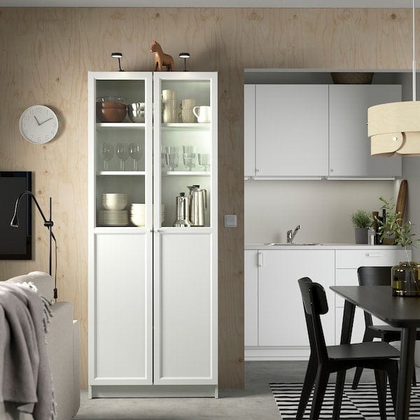 Ikea OXBERG - Panel/glass door, white, 40x192 cm