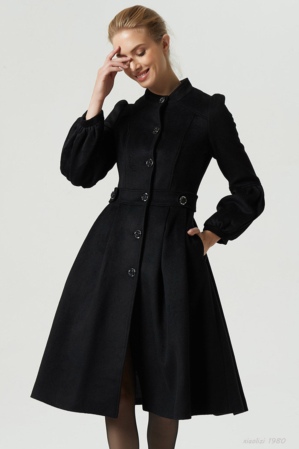 black wool coat