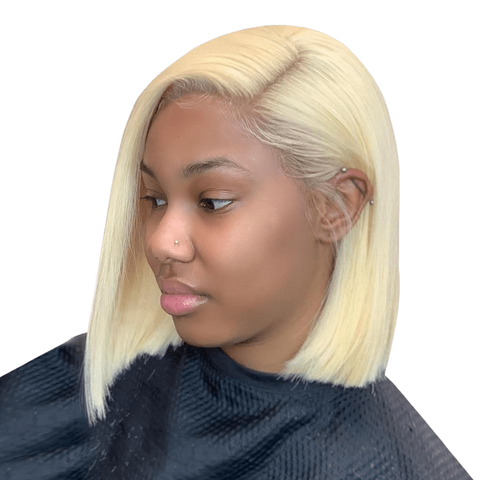 Perruque blonde platine naturelle lisse – Cheveux brésiliens