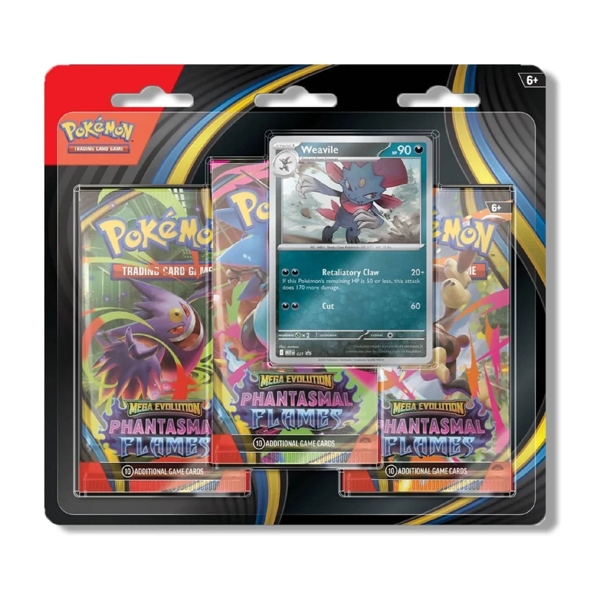 Pokemon TCG Phantasmal Flames 3 Pack Blister Weavile