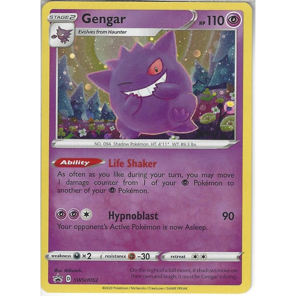 Pokemon Trading Card Game SWSH052 Gengar | Black Star Promo Card | Holo Rare