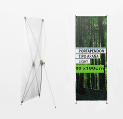 Porta Pendón Tipo Araña Soporte Pendon Variable 80x180 Cm