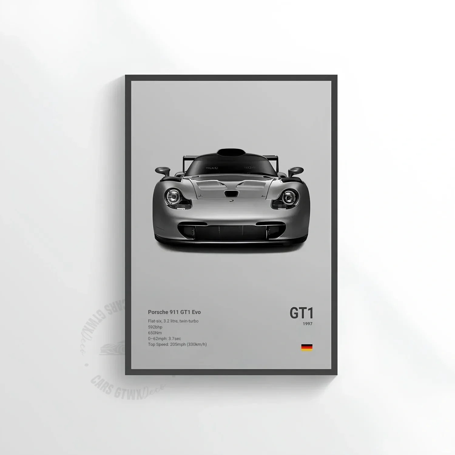 Porsche GT1 Evo Car Poster on Canvas – CARS GTWX DECO