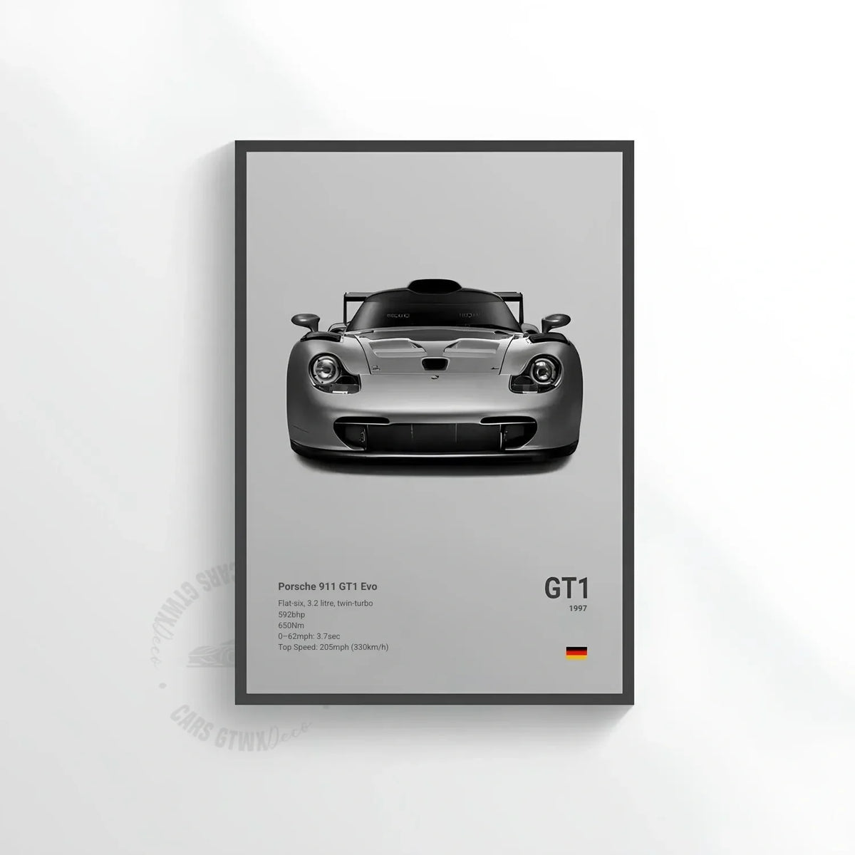 Porsche GT1 Evo Car Poster on Canvas – CARS GTWX DECO