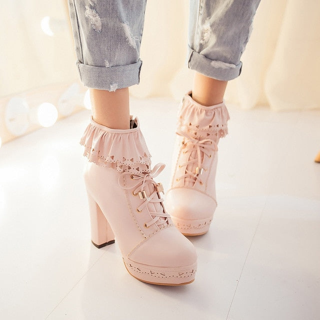 Playful Sissy Ruffle Booties - Sissy Lux