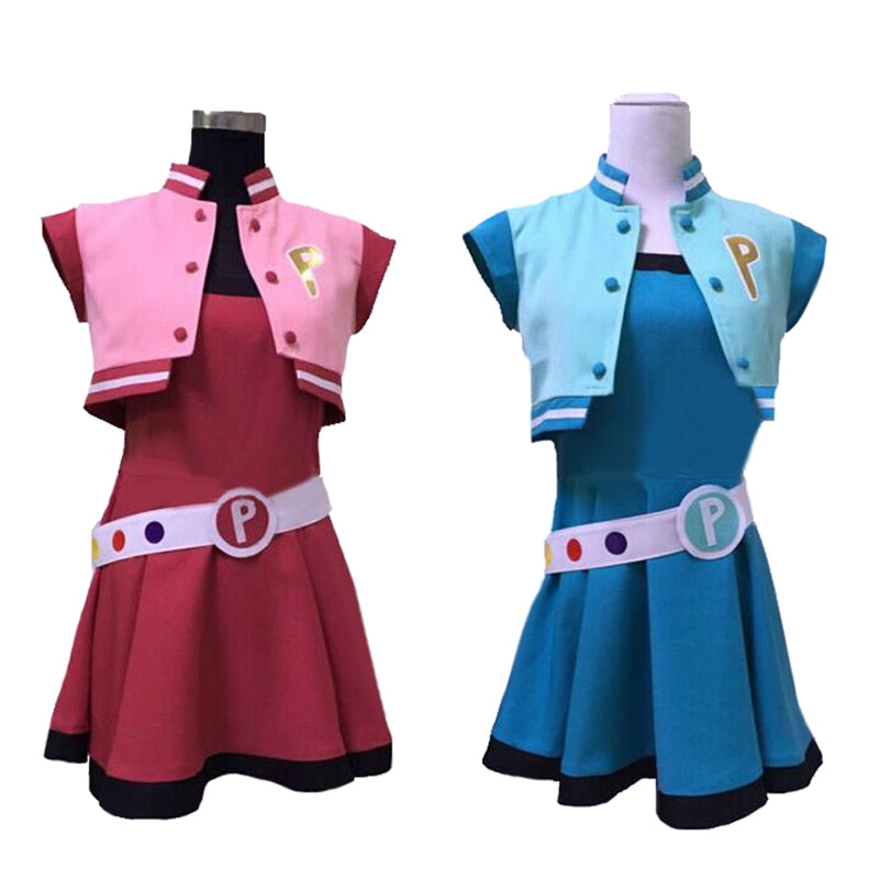 Powerpuffing Anime Girls Z Momokoes Uniform Akatsutsuming Dress Cosplay Costume Any Size Bubbles