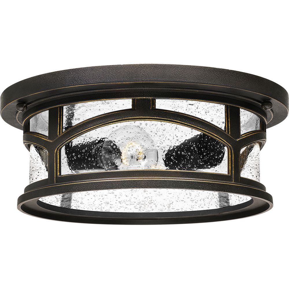 Quoizel Marblehead 2L outdoor ceiling lamp black E27, D 33cm