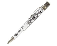 Retro 51 Tornado Vintage Metalsmith Dr. Gray rollerball pen with metallic finish and sleek design.