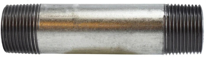 PIPE NIPPLE 2" Schedule 160 x 4" Long Thread Both End Seamless, Galvanized