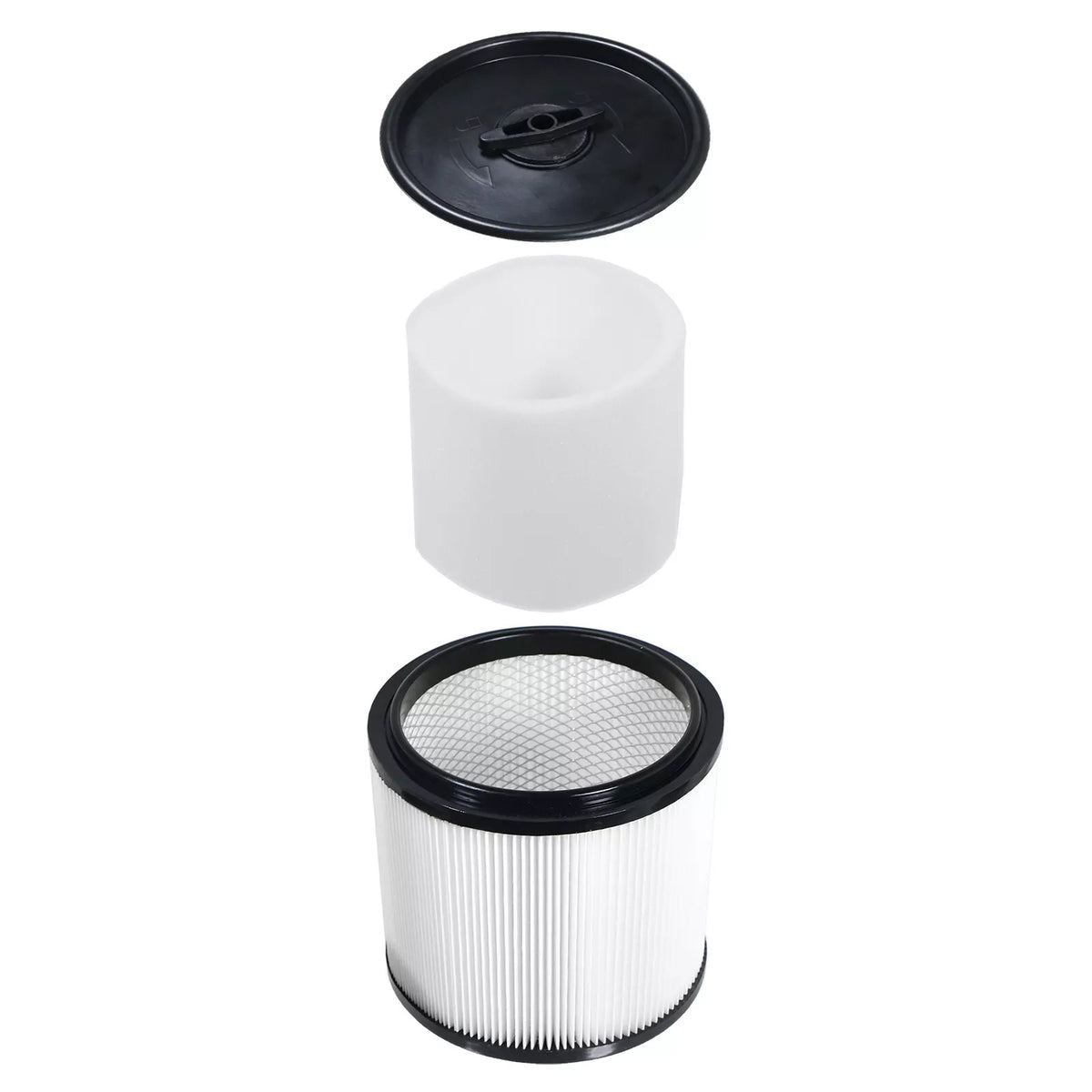 Wet & Dry Cartridge Filter + Foam Sleeve for Wickes 215735 288557 20L 1250W Vacuum Cleaner